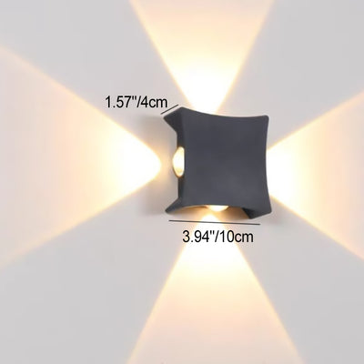 Applique murale contemporaine en aluminium carré LED étanche pour jardin 