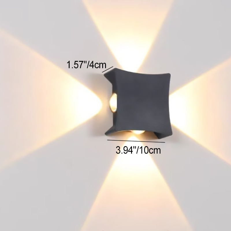 Applique murale contemporaine en aluminium carré LED étanche pour jardin 