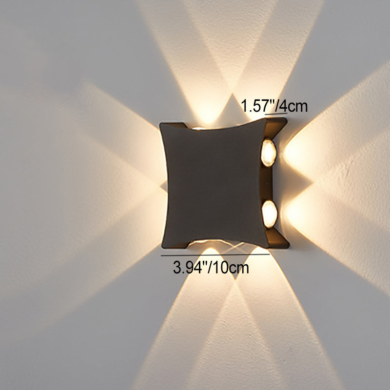 Applique murale contemporaine en aluminium carré LED étanche pour jardin 