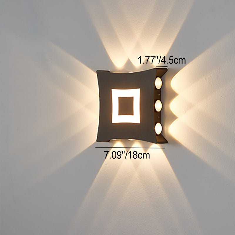 Applique murale contemporaine en aluminium carré LED étanche pour jardin 