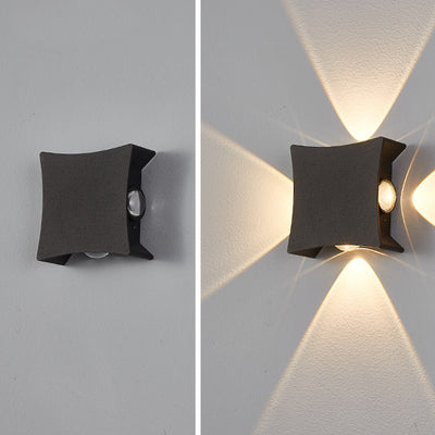 Applique murale contemporaine en aluminium carré LED étanche pour jardin 