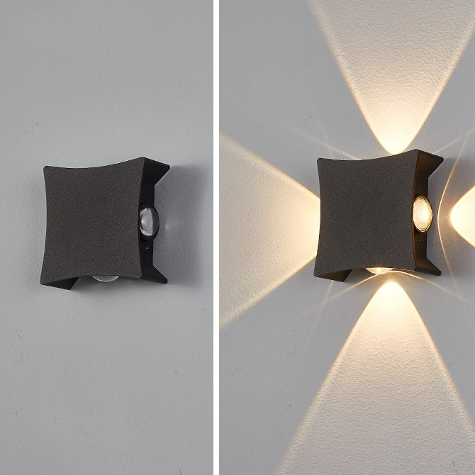 Applique murale contemporaine en aluminium carré LED étanche pour jardin 