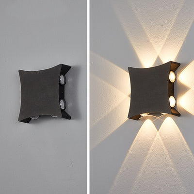 Applique murale contemporaine en aluminium carré LED étanche pour jardin 