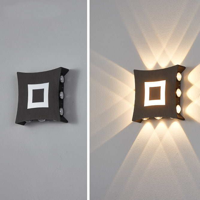 Applique murale contemporaine en aluminium carré LED étanche pour jardin 