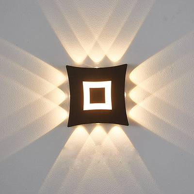 Applique murale contemporaine en aluminium carré LED étanche pour jardin 
