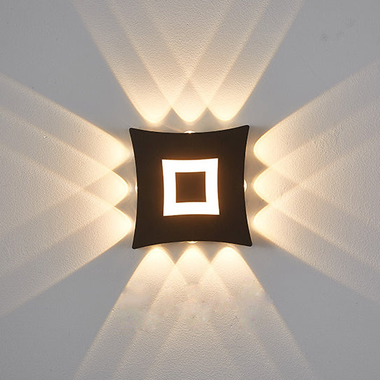 Applique murale contemporaine en aluminium carré LED étanche pour jardin 