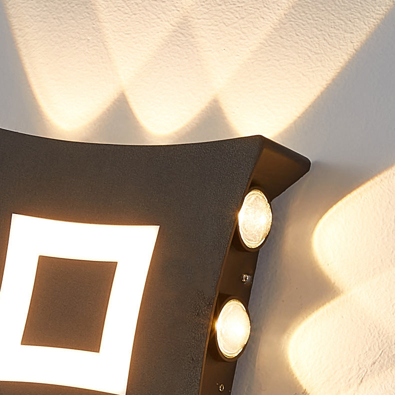 Applique murale contemporaine en aluminium carré LED étanche pour jardin 