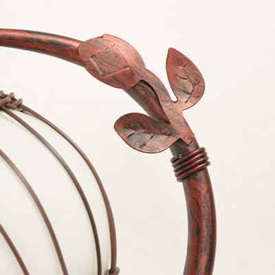 Applique Murale 1 Lumière avec Abat-Jour en Verre, Cadre en Fer Rustique Traditionnel et Tressage de Rotin pour Salon 