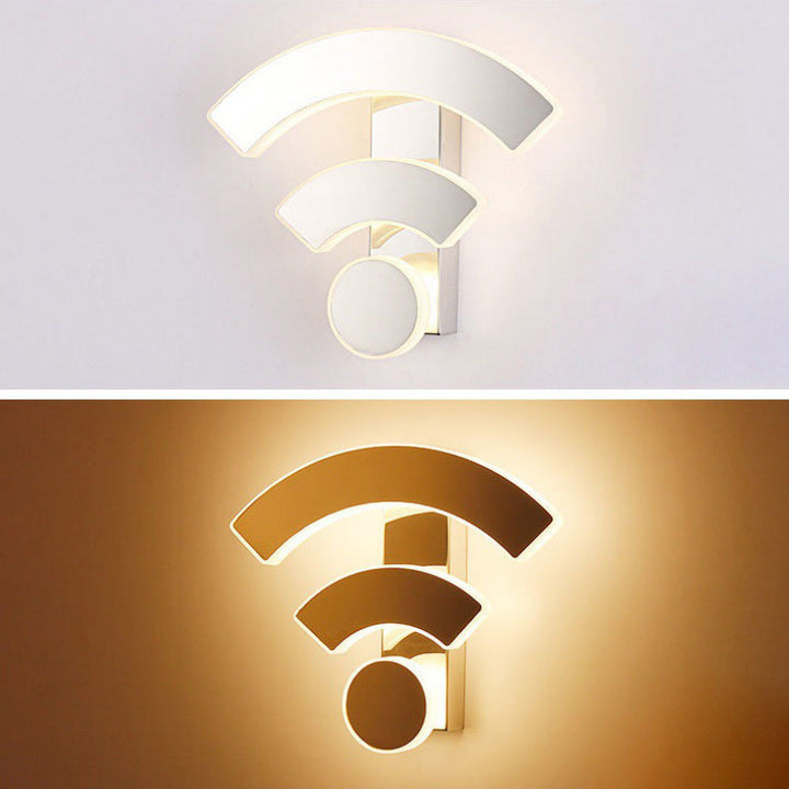 Applique murale LED en acier inoxydable créatif contemporain avec abat-jour en acrylique et WIFI pour salon 