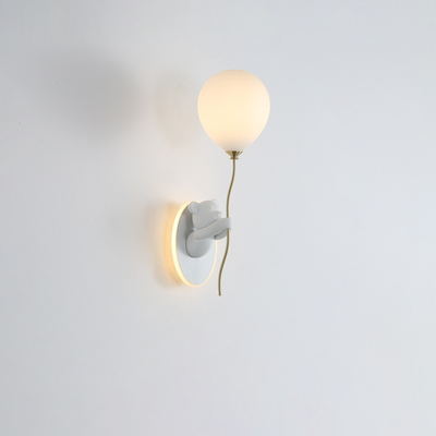 Contemporary Creative Resin Cartoon Bear Glass Balloon Shade LED Wall Sconce Lamp For Bedroom