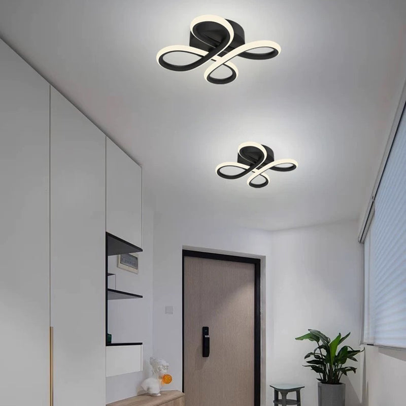 Plafonnier à LED semi-encastré en acrylique avec nœud chinois en fer de simplicité contemporaine pour chambre 