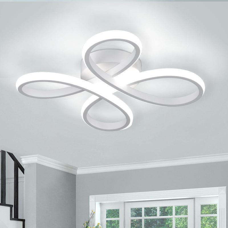 Plafonnier à LED semi-encastré en acrylique avec nœud chinois en fer de simplicité contemporaine pour chambre 