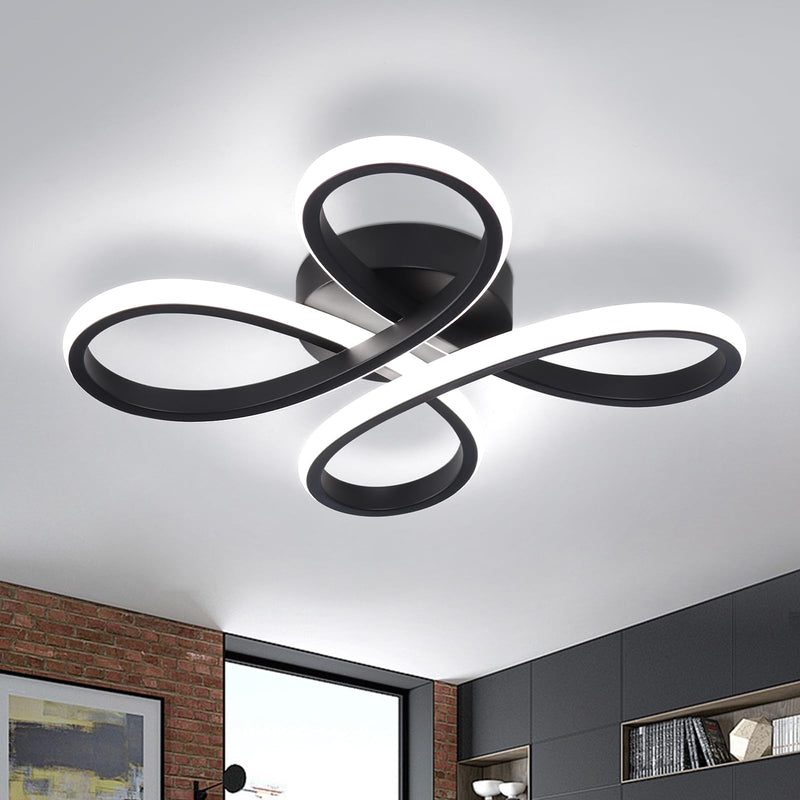 Plafonnier à LED semi-encastré en acrylique avec nœud chinois en fer de simplicité contemporaine pour chambre 
