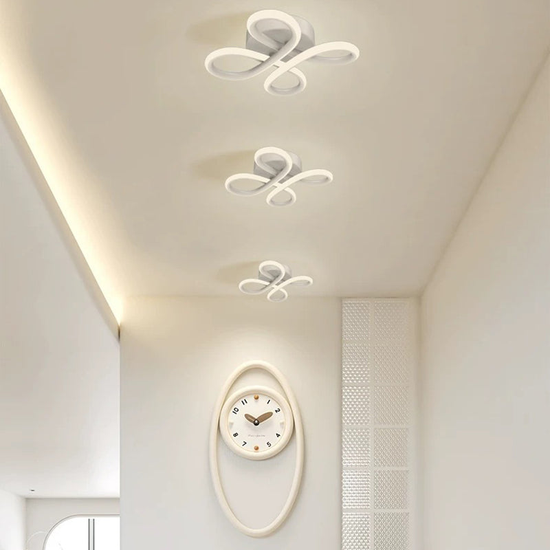 Plafonnier à LED semi-encastré en acrylique avec nœud chinois en fer de simplicité contemporaine pour chambre 