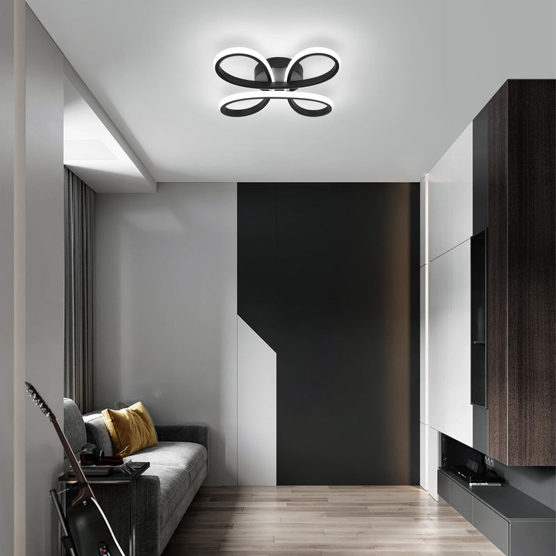 Plafonnier à LED semi-encastré en acrylique avec nœud chinois en fer de simplicité contemporaine pour chambre 
