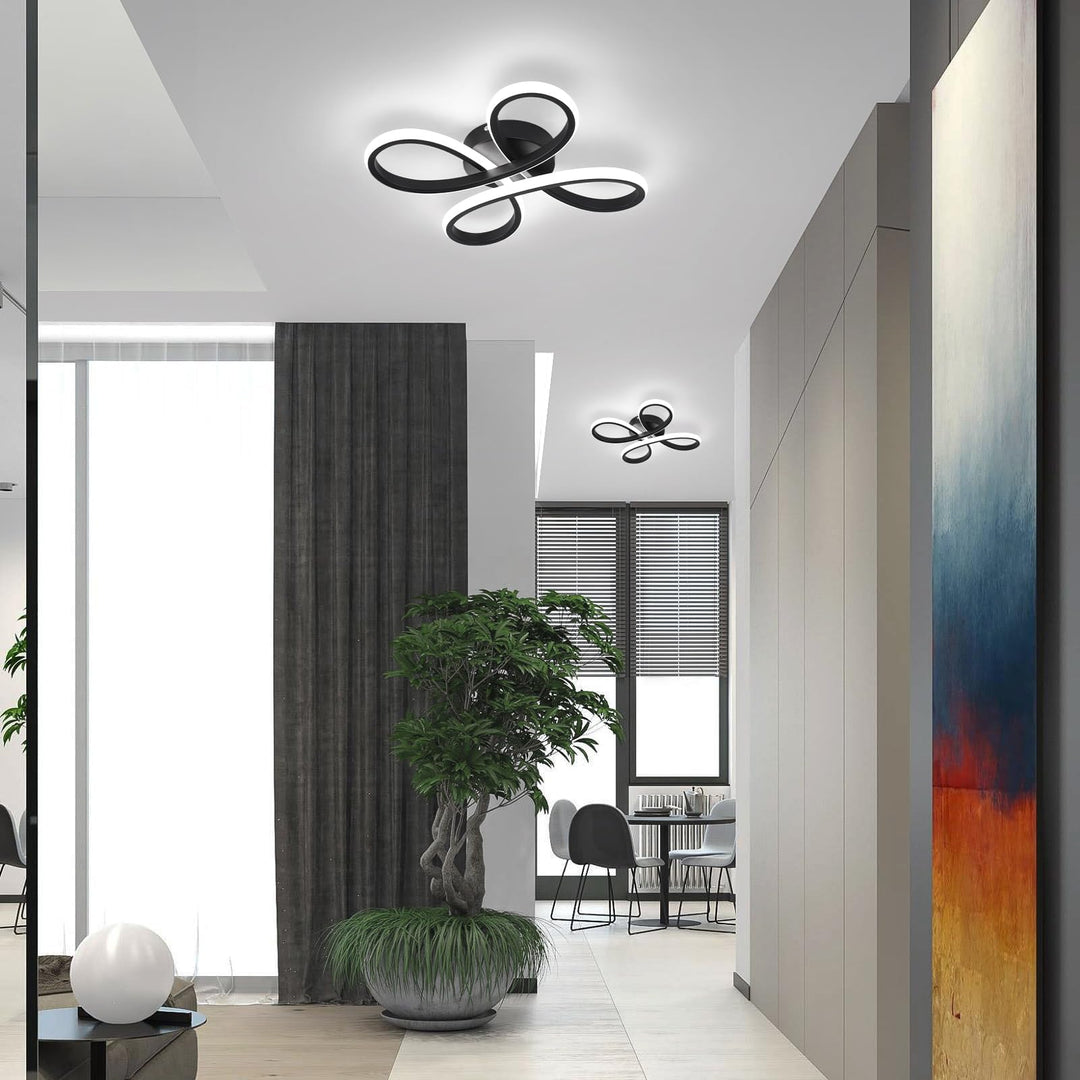 Contemporary Simplicity Iron Chinese Knot Acrylic LED Semi-Flush Mount Ceiling Light For Bedroom