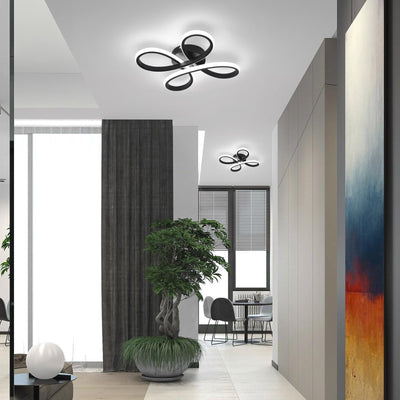 Plafonnier à LED semi-encastré en acrylique avec nœud chinois en fer de simplicité contemporaine pour chambre 