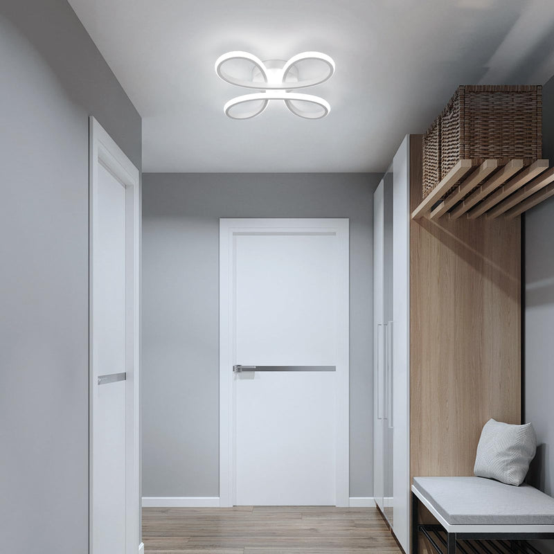 Plafonnier à LED semi-encastré en acrylique avec nœud chinois en fer de simplicité contemporaine pour chambre 