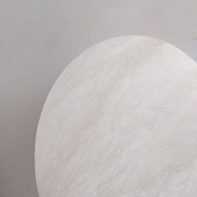 Applique murale LED ronde en marbre et cuivre contemporain pour salon 