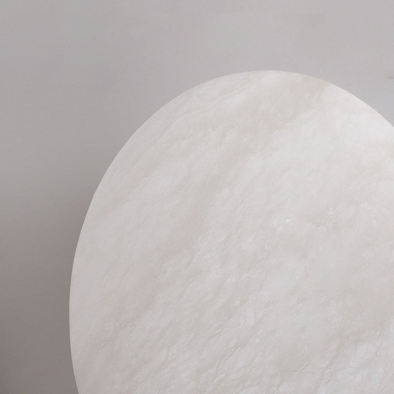 Applique murale LED ronde en marbre et cuivre contemporain pour salon 