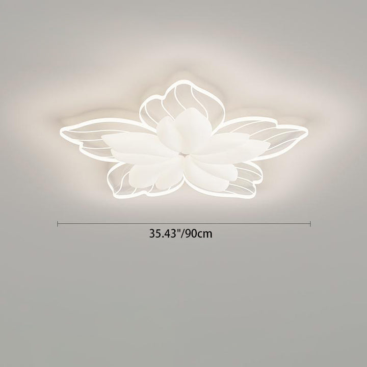 Contemporary Nordic Flower Iron Acrylic LED Flush Mount Ceiling Light For Bedroom