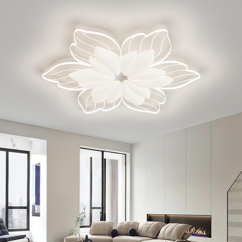 Contemporary Nordic Flower Iron Acrylic LED Flush Mount Ceiling Light For Bedroom