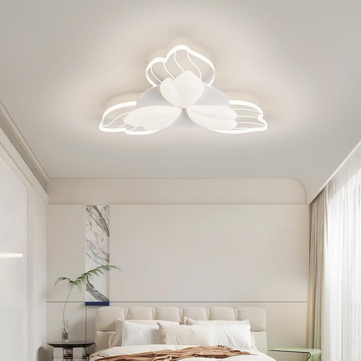 Contemporary Nordic Flower Iron Acrylic LED Flush Mount Ceiling Light For Bedroom