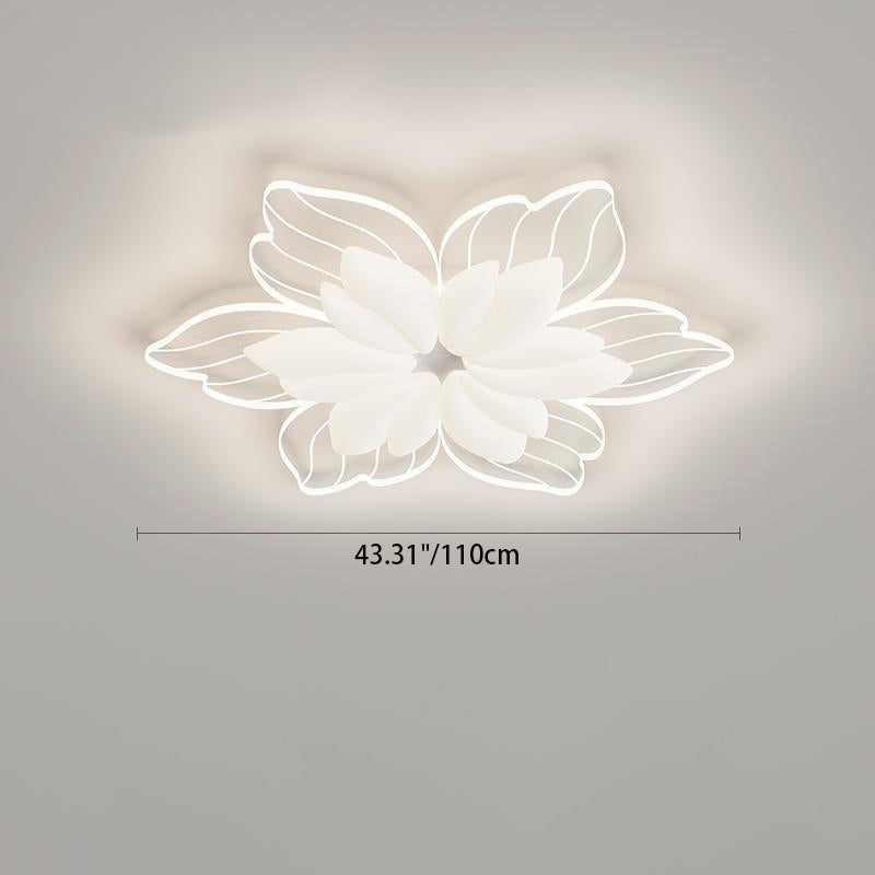 Contemporary Nordic Flower Iron Acrylic LED Flush Mount Ceiling Light For Bedroom