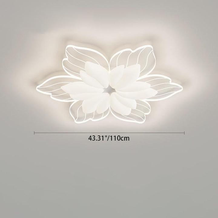 Contemporary Nordic Flower Iron Acrylic LED Flush Mount Ceiling Light For Bedroom