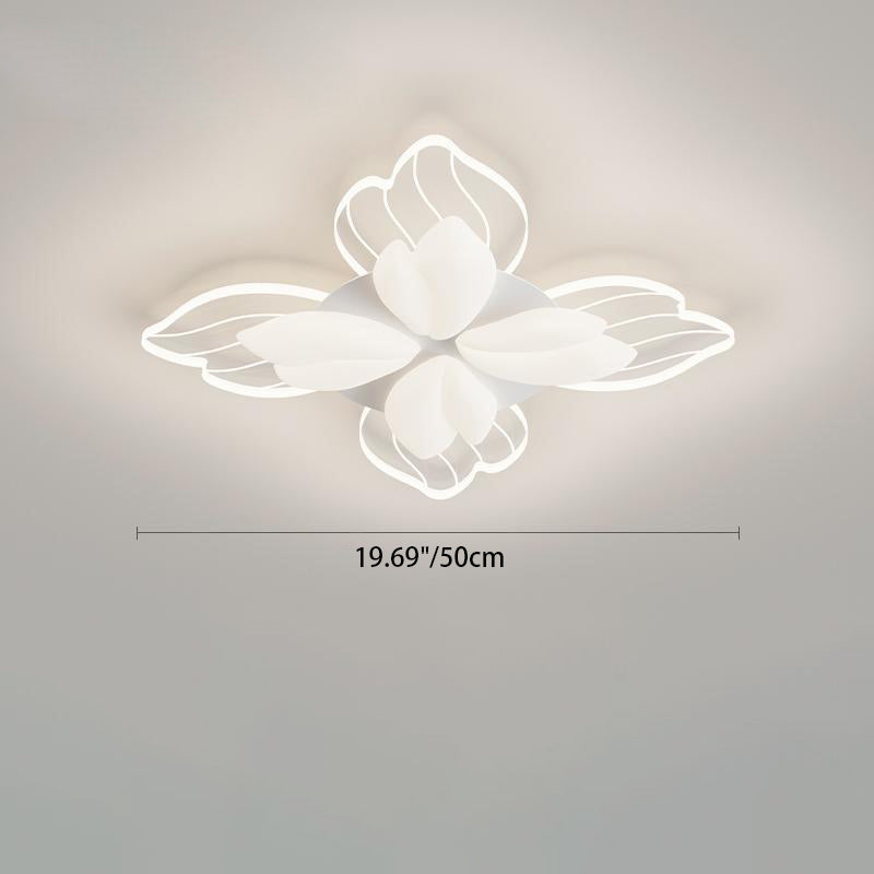 Contemporary Nordic Flower Iron Acrylic LED Flush Mount Ceiling Light For Bedroom