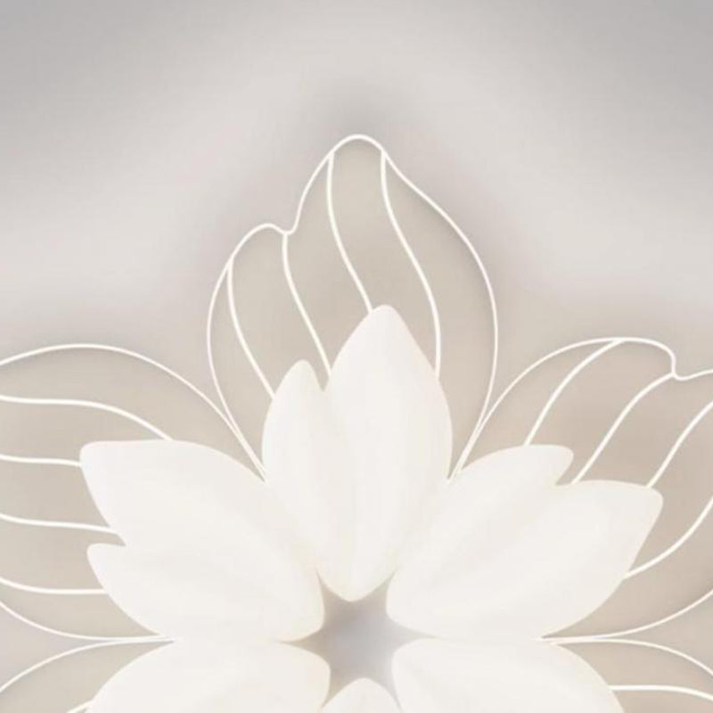Contemporary Nordic Flower Iron Acrylic LED Flush Mount Ceiling Light For Bedroom