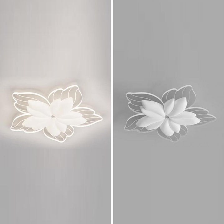 Contemporary Nordic Flower Iron Acrylic LED Flush Mount Ceiling Light For Bedroom