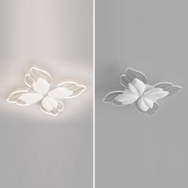 Contemporary Nordic Flower Iron Acrylic LED Flush Mount Ceiling Light For Bedroom