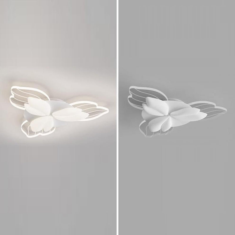 Contemporary Nordic Flower Iron Acrylic LED Flush Mount Ceiling Light For Bedroom