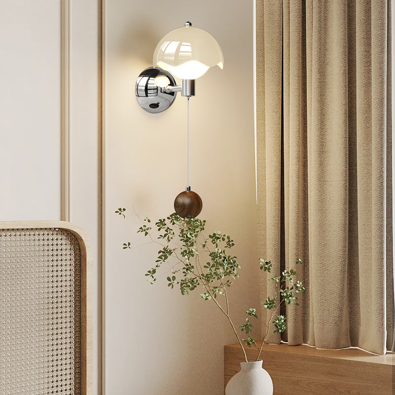 Applique murale LED avec abat-jour en globe PE coquille d&