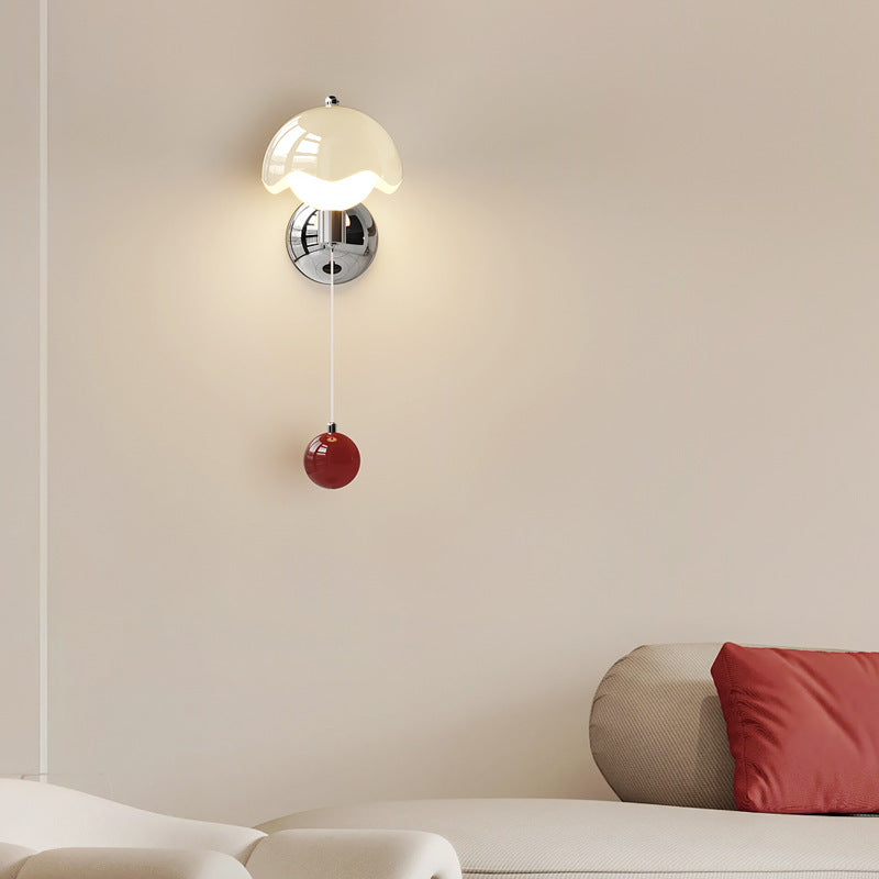 Applique murale LED avec abat-jour en globe PE coquille d&