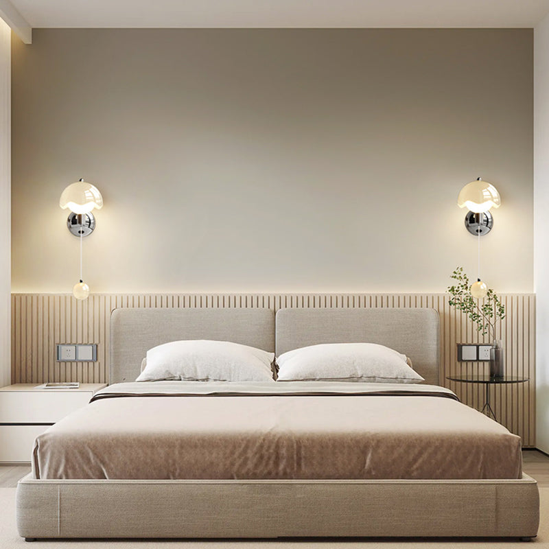 Applique murale LED avec abat-jour en globe PE coquille d&