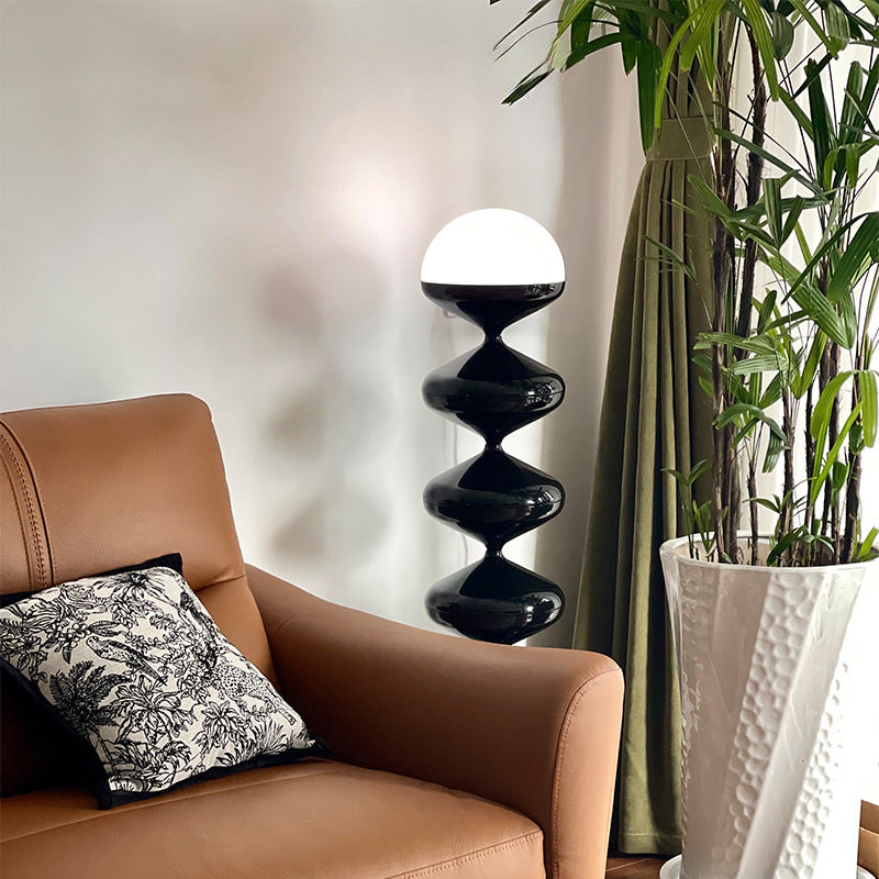 Lampe de sol traditionnelle française en forme de gourde en fer acrylique à 1 lumière pour salon 