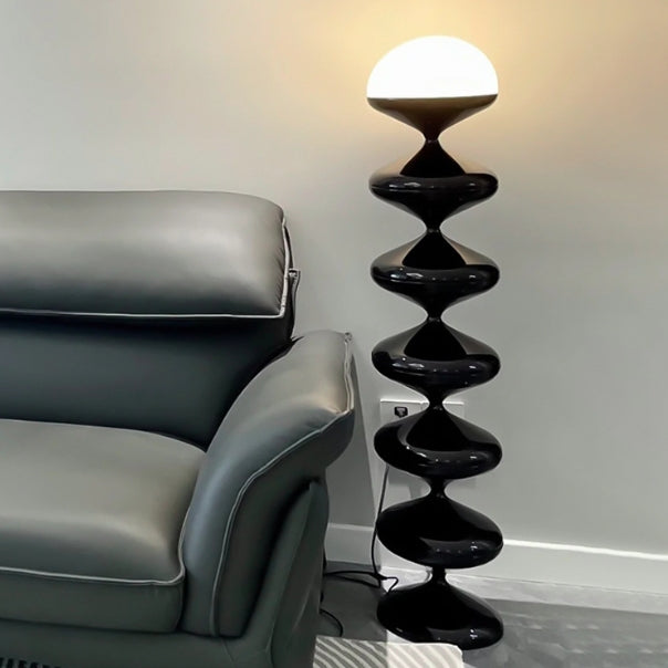 Lampe de sol traditionnelle française en forme de gourde en fer acrylique à 1 lumière pour salon 