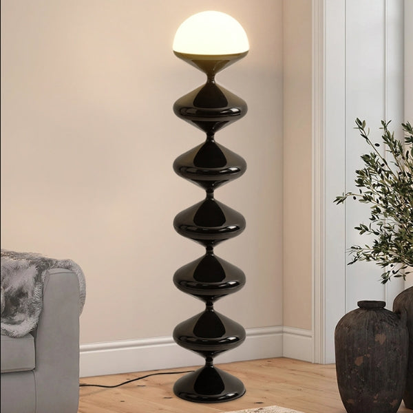 Lampe de sol traditionnelle française en forme de gourde en fer acrylique à 1 lumière pour salon 