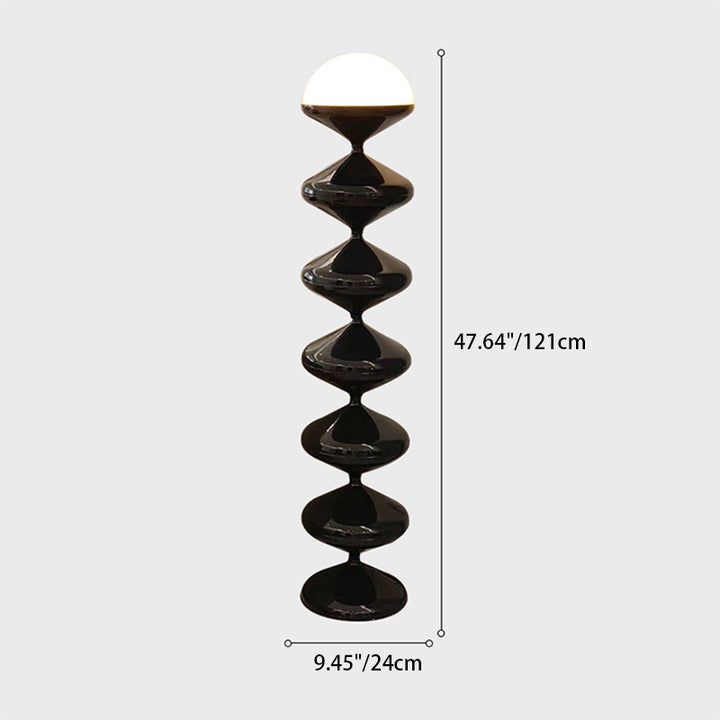 Traditionelle französische Kürbis-Eisen-Acryl 1-Licht Stehende Stehlampe für Wohnzimmer 