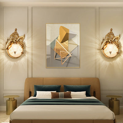 Applique murale contemporaine en résine de luxe avec éléphant en cristal et chien à 1 lumière pour salon 