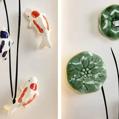 Traditionelle chinesische Lotusblatt-Pflaumenblüten-Eisen-Acryl-LED-Wandleuchte für Wohnzimmer 