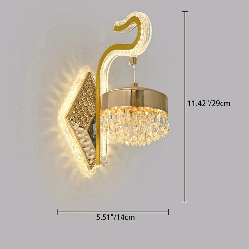 Contemporary Luxury Curved Crystal Acrylic LED Wall Sconce Lamp For Living Room