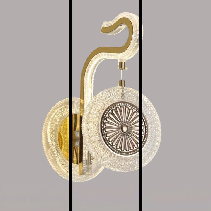 Contemporary Luxury Curved Crystal Acrylic LED Wall Sconce Lamp For Living Room