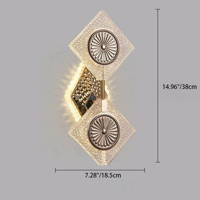Zeitgenössische Luxus-Kristall-Diamantform-Acryl-LED-Wandleuchte für das Wohnzimmer 