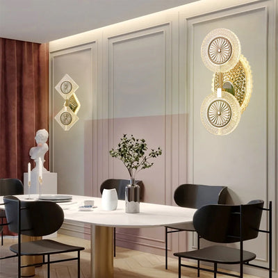 Applique murale LED en acrylique en forme de diamant en cristal contemporain de luxe pour salon 