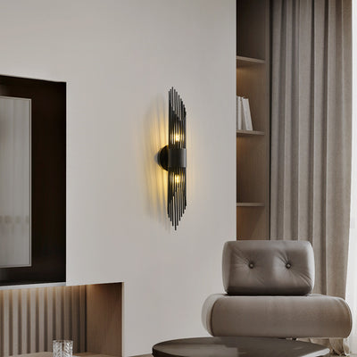 Applique murale contemporaine de luxe en colonne de cuivre avec 2 lumières en acrylique pour le salon 