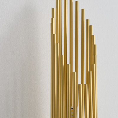 Applique murale contemporaine de luxe en colonne de cuivre avec 2 lumières en acrylique pour le salon 