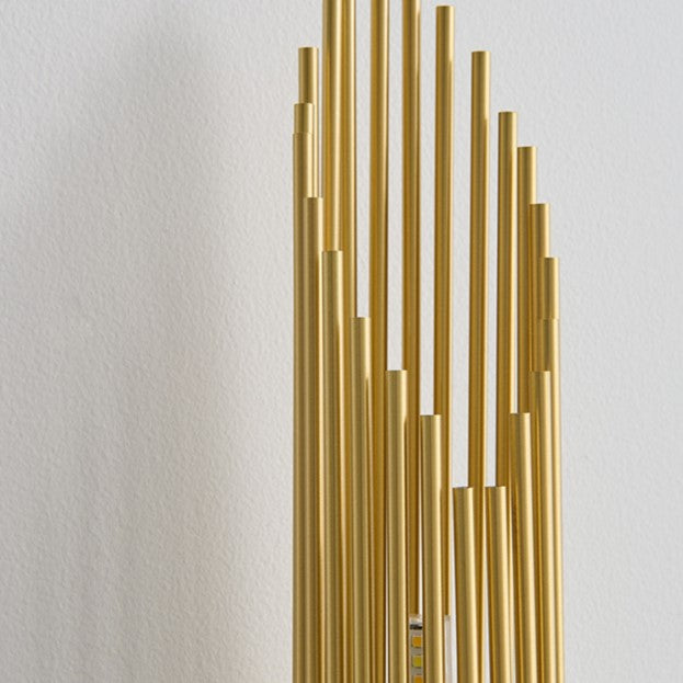 Applique murale contemporaine de luxe en colonne de cuivre avec 2 lumières en acrylique pour le salon 